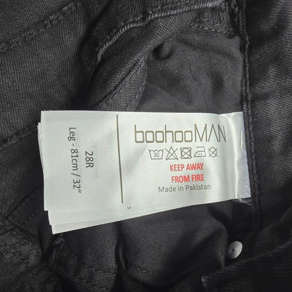 Boohoo Black Distressed Skinny Jeans for Men - Picture 4 of 16